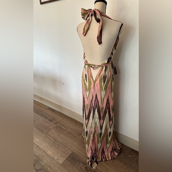 Alexis 100% Silk Elegant Multicolor Maxi Dress - Picture 4 of 13